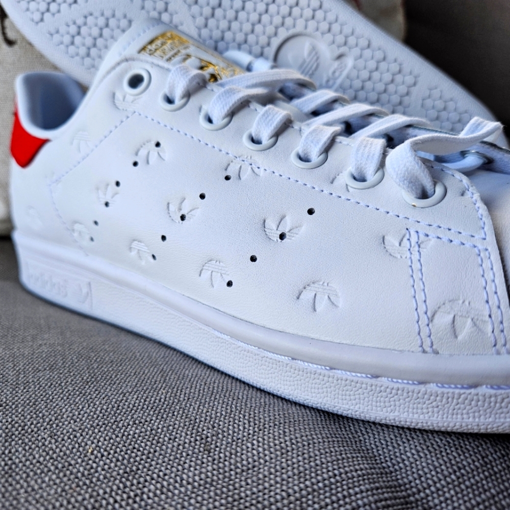 adidas Stan SmithAll Over Trefoil White Better Scarlet - Picture 6 of 7